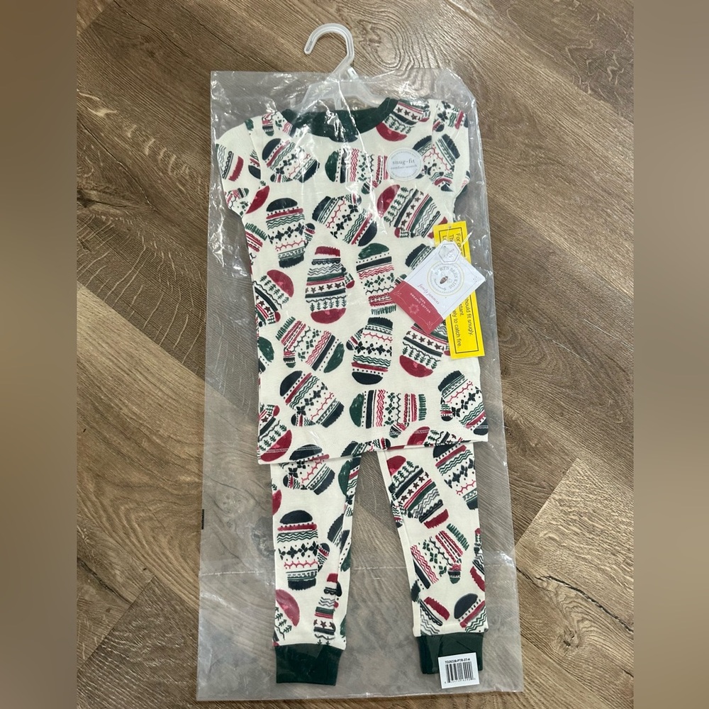 Burt's Bees Merry Mittens long sleeve Tee & Pant PJ Set - Pine Tree